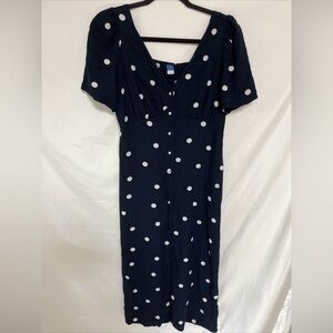 Old Navy womens  Size S Navy Blue With white polkadots Dress